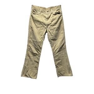 Vtg 70s Sedgefield Tan Corduroy Pants Flare Bell Bottom USA 32”x29”